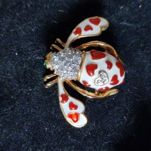 Joan Rivers RARE valentine hearts bee brooch pin